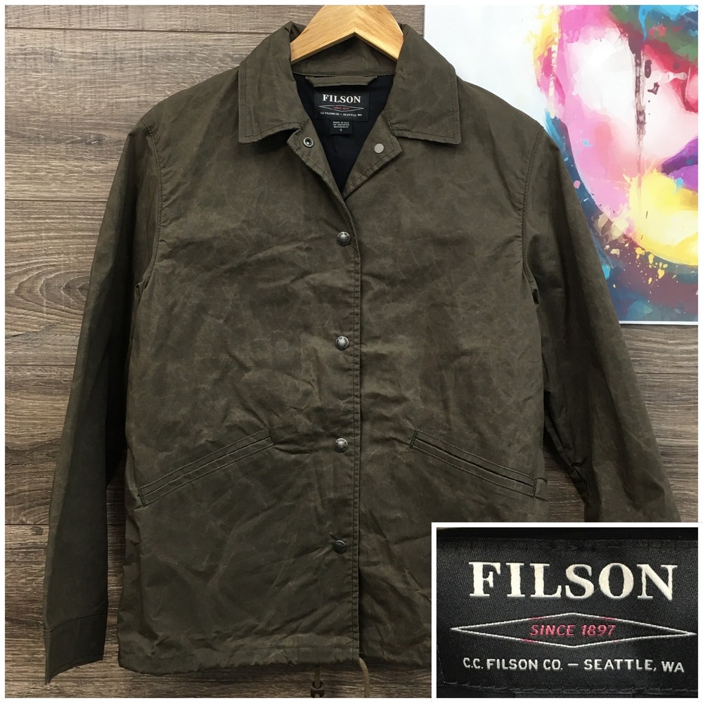 Women's Filson Bushwax Supply Jacket 20135100 Size Small Otter Green Olive Wax
